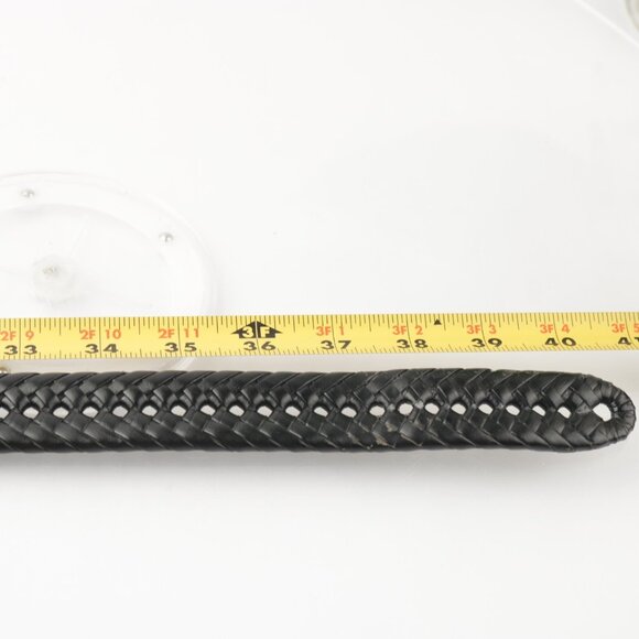 Dockers Mens Belt Size 36 Black Leather Woven Braided Brass Square Prong Buckle - Picture 8 of 10